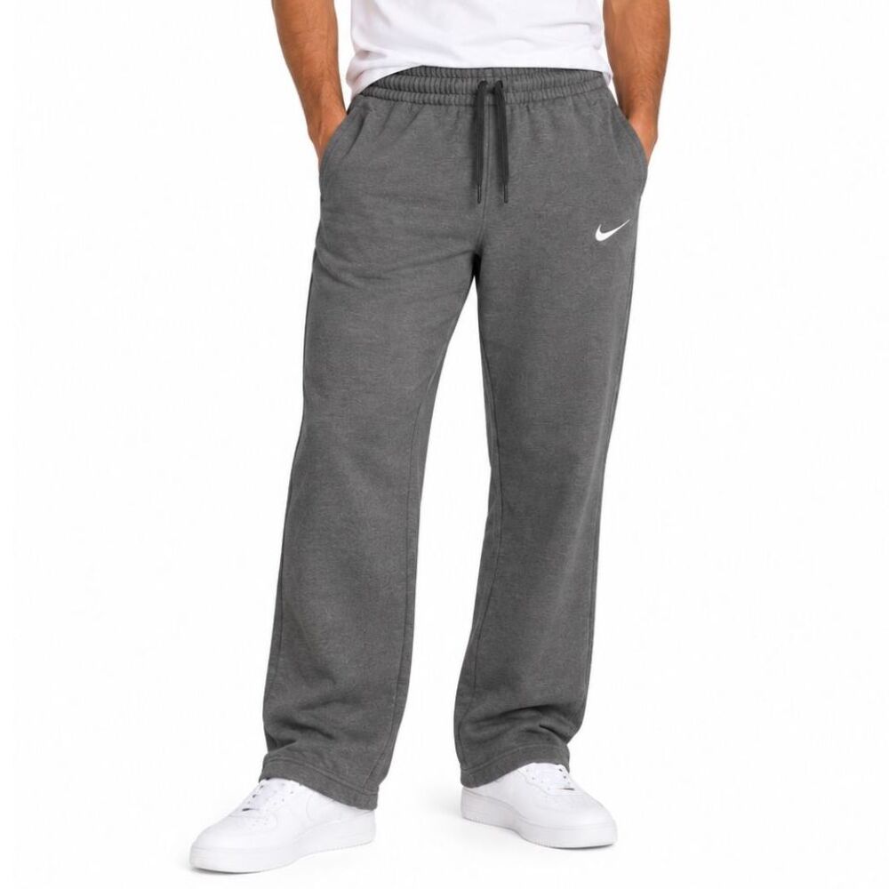 Nike Athletic Dept. Gray Fleece Open Hem Sweatpants | Size Large
